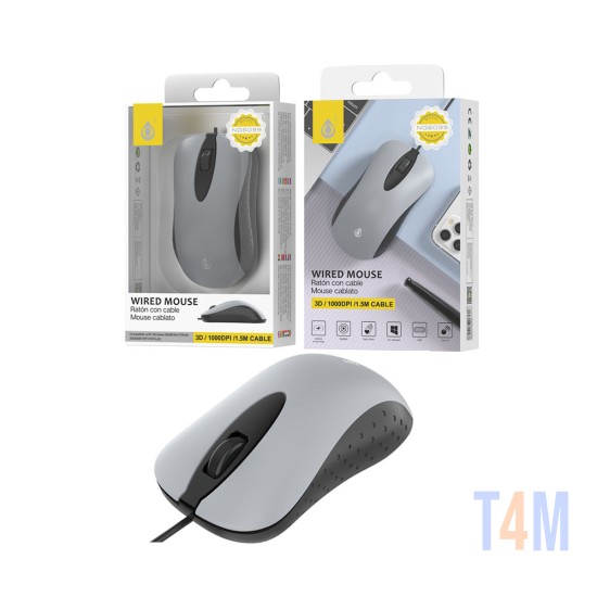 ONEPLUS NECKE WIRED MOUSE NG6039 GR 3 BUTTONS OPTICAL USB 1.5M GRAY
